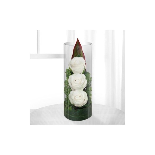 Three White Roses Vase